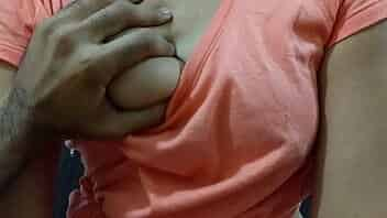 Indian gf boobs press and sex